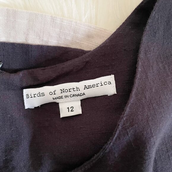 Birds of North America Blue Cream Cotton Mod Mini Shift Sleeveless Dress - Picture 5 of 7